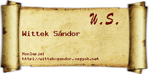 Wittek Sándor névjegykártya